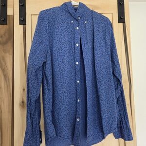 GAP Blue and Red Floral Button-Down Shirt